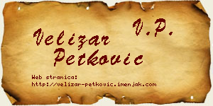 Velizar Petković vizit kartica
